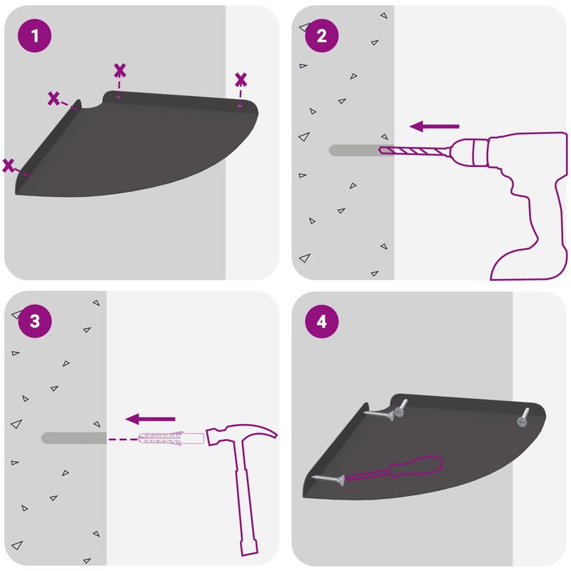 Casa si Gradina - Mobilier - Biblioteci si rafturi - Rafturi - Raft de perete cu Raft 2 pcs Negru 18 x 18 x 2.3 cm - Infinity.ro