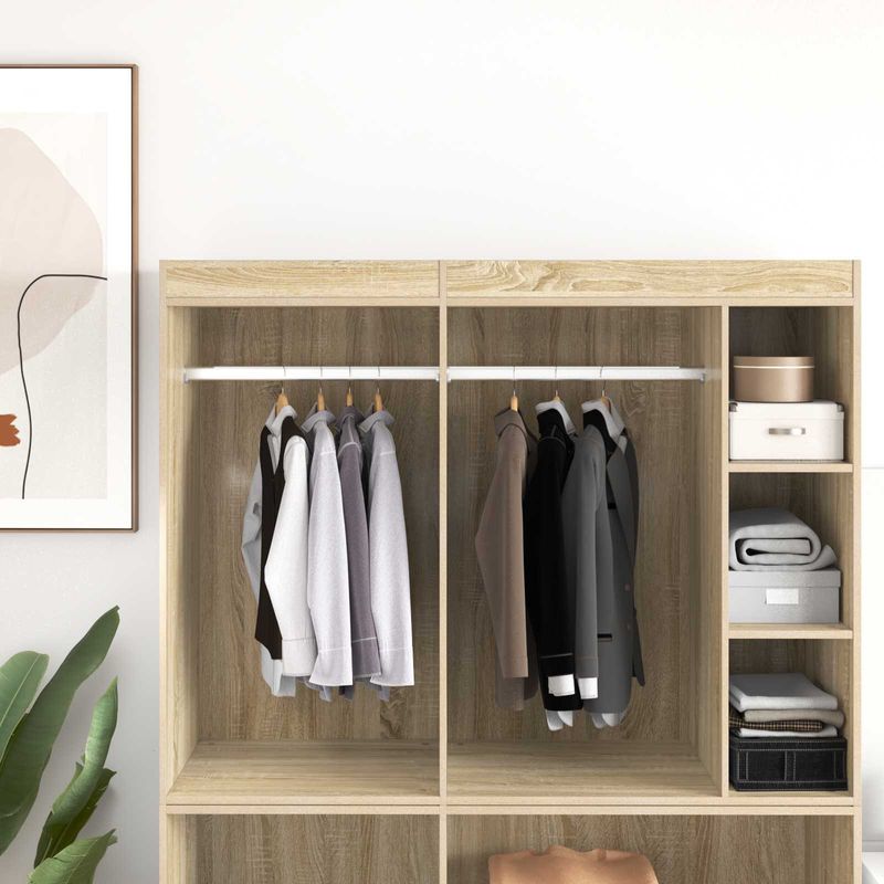Casa si Gradina - Mobilier - Organizare si depozitare - Umerase si valeti - Sina pentru dressing 2 pcs Argintiu 764 x 15 x 29 mm - Infinity.ro
