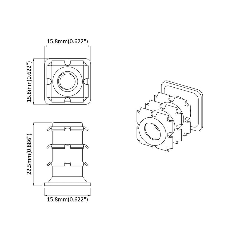 Casa si Gradina - Constructii - Scule de mana si unelte - Accesorii scule de mana - Insert tub filetat 12 pcs Negru si argintiu Otel Galvanizat - Infinity.ro