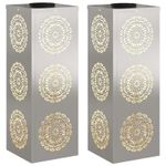 Casa si Gradina - Corpuri si surse de iluminat - Iluminat exterior - Felinare - Lumina LED Solara pentru Alei 2 pcs Otel inoxidabil - Infinity.ro