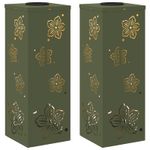 Casa si Gradina - Corpuri si surse de iluminat - Iluminat exterior - Felinare - Lumina LED Solara pentru Alei 2 pcs Verde masliniu - Infinity.ro