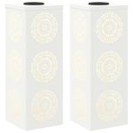Casa si Gradina - Corpuri si surse de iluminat - Iluminat exterior - Felinare - Lumina LED Solara pentru Alei 2 pcs Alb Otel laminat la rece - Infinity.ro