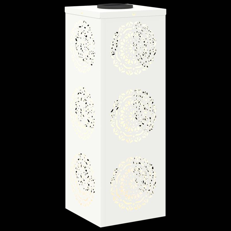 Casa si Gradina - Corpuri si surse de iluminat - Iluminat exterior - Felinare - Lumina LED Solara pentru Alei 2 pcs Alb Otel laminat la rece - Infinity.ro