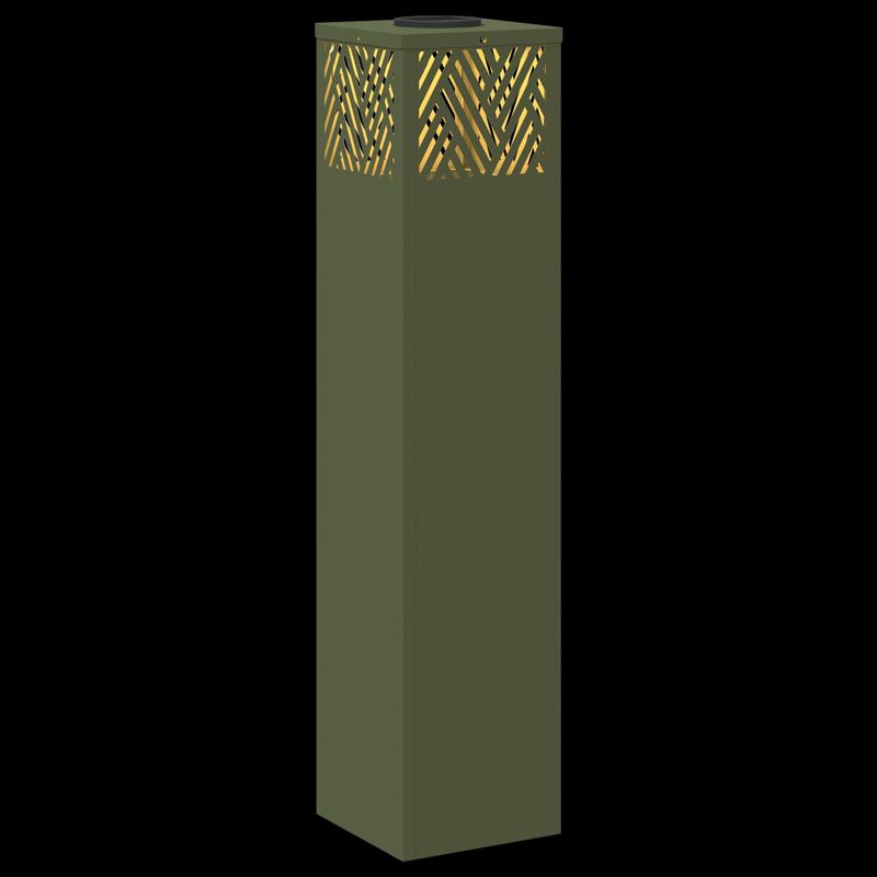 Casa si Gradina - Corpuri si surse de iluminat - Iluminat exterior - Felinare - Lumina LED Solara pentru Alei Herringbone 2 pcs Verde masliniu - Infinity.ro