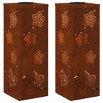 Casa si Gradina - Corpuri si surse de iluminat - Iluminat exterior - Felinare - Lumina LED Solara pentru Alei 2 pcs Otel Corten Otel Corten - Infinity.ro