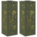 Casa si Gradina - Corpuri si surse de iluminat - Iluminat exterior - Felinare - Lumina LED Solara pentru Alei 2 pcs Verde masliniu - Infinity.ro