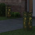 Casa si Gradina - Corpuri si surse de iluminat - Iluminat exterior - Felinare - Lumina LED Solara pentru Alei 2 pcs Verde masliniu - Infinity.ro