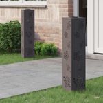 Casa si Gradina - Corpuri si surse de iluminat - Iluminat exterior - Felinare - Lumina LED Solara pentru Alei 2 pcs Negru Otel laminat la rece - Infinity.ro