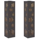 Casa si Gradina - Corpuri si surse de iluminat - Iluminat exterior - Felinare - Lumina LED Solara pentru Alei 2 pcs Negru Otel laminat la rece - Infinity.ro