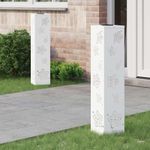 Casa si Gradina - Corpuri si surse de iluminat - Iluminat exterior - Felinare - Lumina LED Solara pentru Alei 2 pcs Alb Otel laminat la rece - Infinity.ro