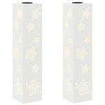 Casa si Gradina - Corpuri si surse de iluminat - Iluminat exterior - Felinare - Lumina LED Solara pentru Alei 2 pcs Alb Otel laminat la rece - Infinity.ro