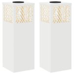 Casa si Gradina - Corpuri si surse de iluminat - Iluminat exterior - Felinare - Lumina LED Solara pentru Alei 2 pcs Alb Otel laminat la rece - Infinity.ro