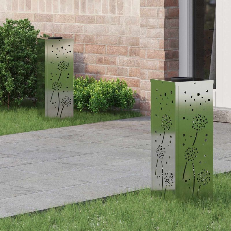 Casa si Gradina - Corpuri si surse de iluminat - Iluminat exterior - Felinare - Lumina LED Solara pentru Alei 2 pcs Galvanizat Galvanizat - Infinity.ro