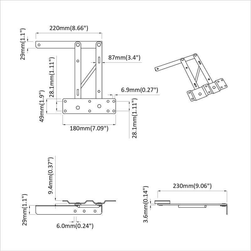 Casa si Gradina - Constructii - Scule de mana si unelte - Accesorii scule de mana - Mecanism de ridicare pentru pat 12 pcs Negru 34 x 9.5 x 4 mm - Infinity.ro