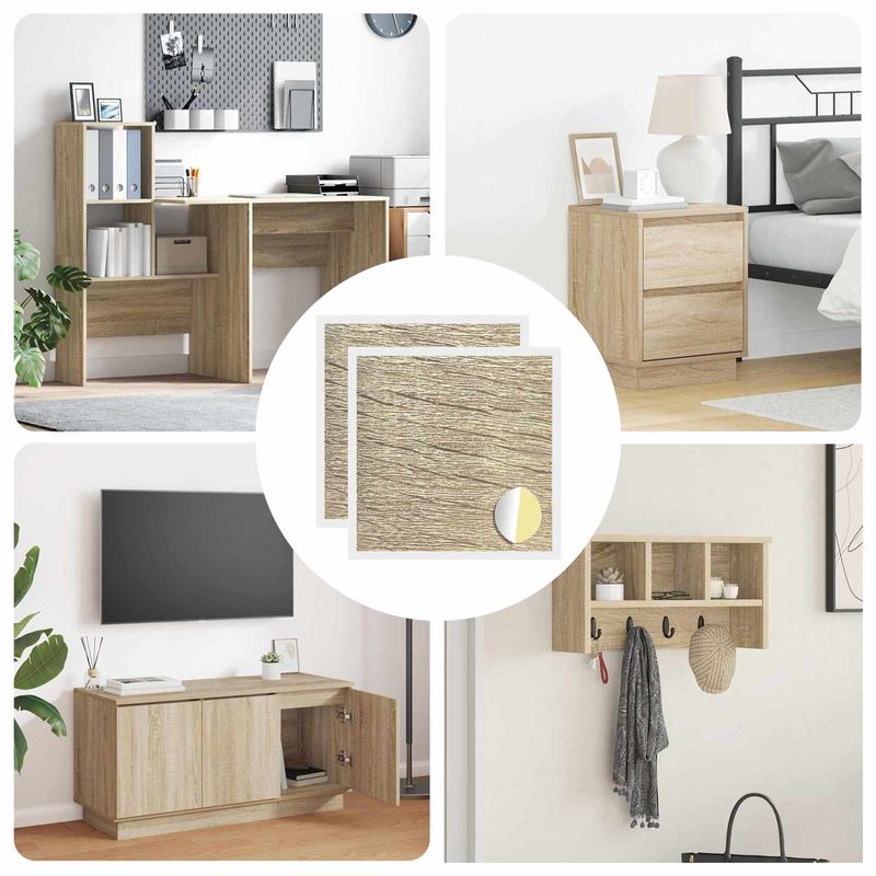 Casa si Gradina - Constructii - Scule de mana si unelte - Accesorii scule de mana - Coperta autocolanta pentru suruburi 2 pcs Stejar Sonoma - Infinity.ro