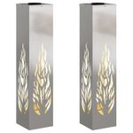 Casa si Gradina - Corpuri si surse de iluminat - Iluminat exterior - Felinare - Lumina LED Solara pentru Alei 2 pcs Otel inoxidabil - Infinity.ro