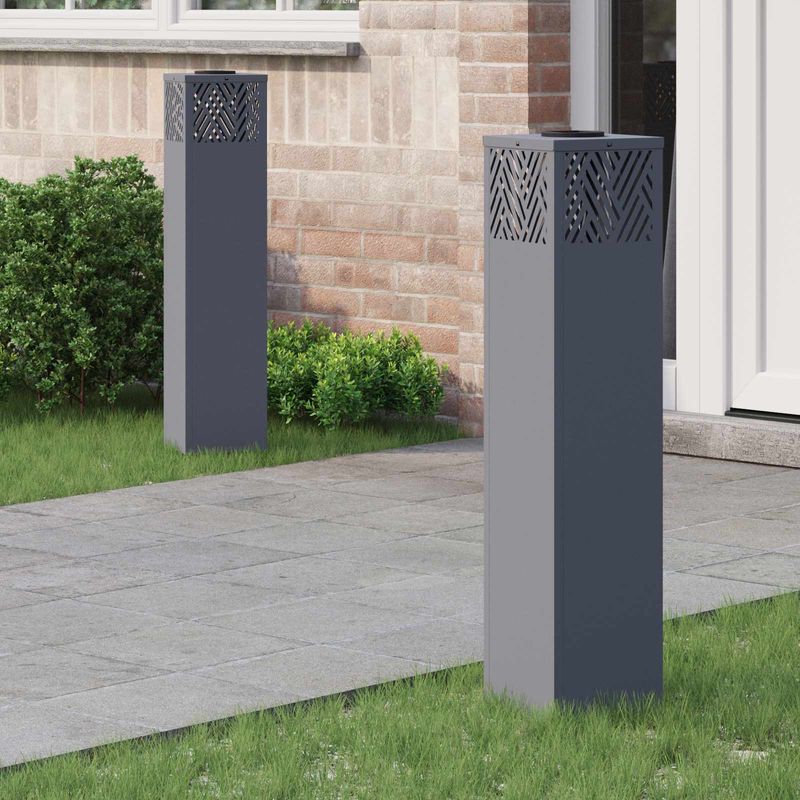 Casa si Gradina - Corpuri si surse de iluminat - Iluminat exterior - Felinare - Lumina LED Solara pentru Alei Herringbone 2 pcs Antracit - Infinity.ro