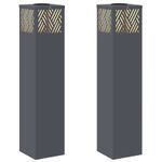 Casa si Gradina - Corpuri si surse de iluminat - Iluminat exterior - Felinare - Lumina LED Solara pentru Alei Herringbone 2 pcs Antracit - Infinity.ro