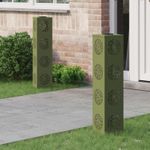 Casa si Gradina - Corpuri si surse de iluminat - Iluminat exterior - Felinare - Lumina LED Solara pentru Alei 2 pcs Verde masliniu - Infinity.ro