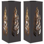 Casa si Gradina - Corpuri si surse de iluminat - Iluminat exterior - Felinare - Lumina LED Solara pentru Alei 2 pcs Negru Otel laminat la rece - Infinity.ro