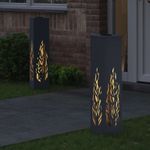 Casa si Gradina - Corpuri si surse de iluminat - Iluminat exterior - Felinare - Lumina LED Solara pentru Alei 2 pcs Antracit - Infinity.ro