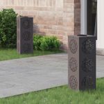 Casa si Gradina - Corpuri si surse de iluminat - Iluminat exterior - Felinare - Lumina LED Solara pentru Alei 2 pcs Negru Otel laminat la rece - Infinity.ro