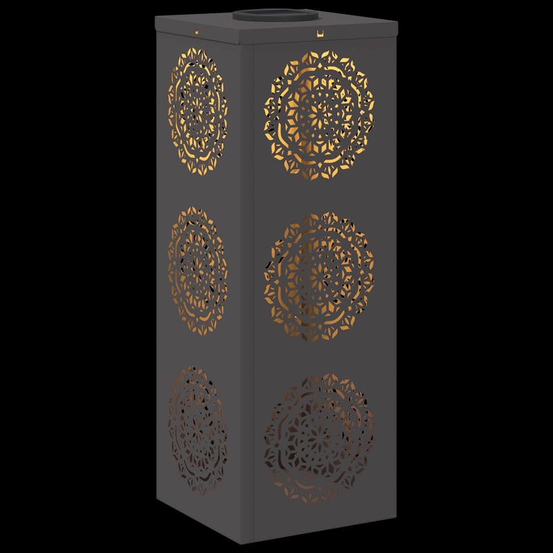 Casa si Gradina - Corpuri si surse de iluminat - Iluminat exterior - Felinare - Lumina LED Solara pentru Alei 2 pcs Negru Otel laminat la rece - Infinity.ro