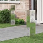 Casa si Gradina - Corpuri si surse de iluminat - Iluminat exterior - Felinare - Lumina LED Solara pentru Alei 2 pcs Otel inoxidabil - Infinity.ro