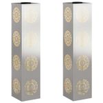 Casa si Gradina - Corpuri si surse de iluminat - Iluminat exterior - Felinare - Lumina LED Solara pentru Alei 2 pcs Otel inoxidabil - Infinity.ro