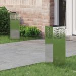 Casa si Gradina - Corpuri si surse de iluminat - Iluminat exterior - Felinare - Lumina LED Solara pentru Alei 2 pcs Galvanizat Galvanizat - Infinity.ro