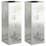 Casa si Gradina - Corpuri si surse de iluminat - Iluminat exterior - Felinare - Lumina LED Solara pentru Alei 2 pcs Galvanizat Galvanizat - Infinity.ro