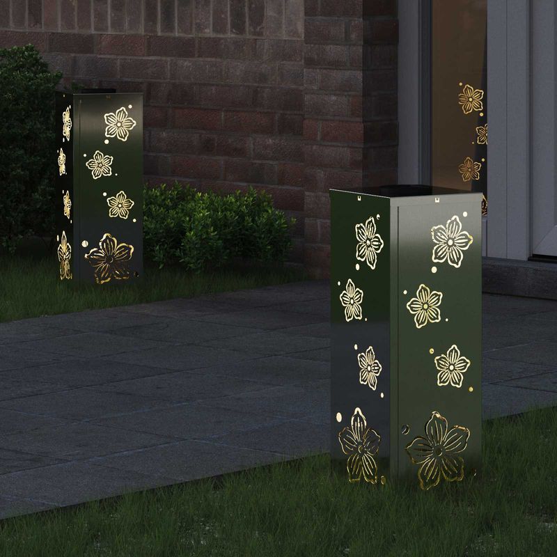 Casa si Gradina - Corpuri si surse de iluminat - Iluminat exterior - Felinare - Lumina LED Solara pentru Alei 2 pcs Galvanizat Galvanizat - Infinity.ro