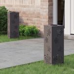 Casa si Gradina - Corpuri si surse de iluminat - Iluminat exterior - Felinare - Lumina LED Solara pentru Alei 2 pcs Negru Otel laminat la rece - Infinity.ro