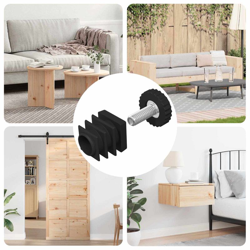 Casa si Gradina - Constructii - Scule de mana si unelte - Accesorii scule de mana - Nivelatoare de mobila Ajustabil 12 pcs Negru M6 PP - Infinity.ro