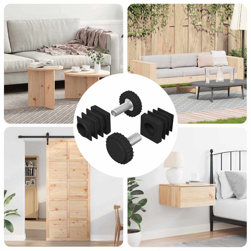 Casa si Gradina - Constructii - Scule de mana si unelte - Accesorii scule de mana - Nivelatoare de mobila Ajustabil 2 pcs Negru M6 PP - Infinity.ro