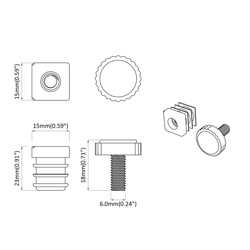 Casa si Gradina - Constructii - Scule de mana si unelte - Accesorii scule de mana - Nivelatoare de mobila Ajustabil 2 pcs Negru M6 PP - Infinity.ro