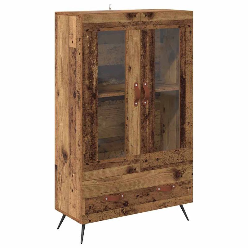 Casa si Gradina - Mobilier - Comode si corpuri - Corpuri bucatarie - Bufet Lemn Vechi 69,5 x 31 x 115 cm Lemn Stratificat si Sticla - Infinity.ro