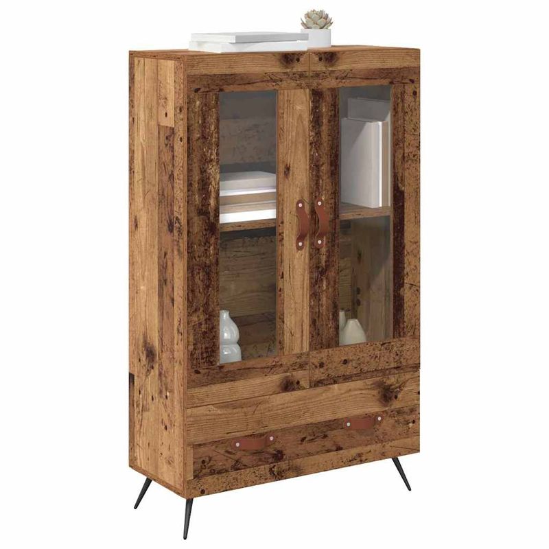 Casa si Gradina - Mobilier - Comode si corpuri - Corpuri bucatarie - Bufet Lemn Vechi 69,5 x 31 x 115 cm Lemn Stratificat si Sticla - Infinity.ro