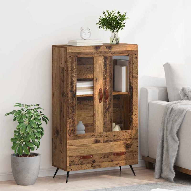 Casa si Gradina - Mobilier - Comode si corpuri - Corpuri bucatarie - Bufet Lemn Vechi 69,5 x 31 x 115 cm Lemn Stratificat si Sticla - Infinity.ro