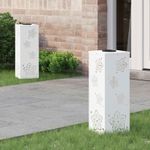 Casa si Gradina - Corpuri si surse de iluminat - Iluminat exterior - Felinare - Lumina LED Solara pentru Alei 2 pcs Alb Otel laminat la rece - Infinity.ro