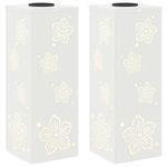 Casa si Gradina - Corpuri si surse de iluminat - Iluminat exterior - Felinare - Lumina LED Solara pentru Alei 2 pcs Alb Otel laminat la rece - Infinity.ro