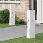 Casa si Gradina - Corpuri si surse de iluminat - Iluminat exterior - Felinare - Lumina LED Solara pentru Alei 2 pcs Alb Otel laminat la rece - Infinity.ro