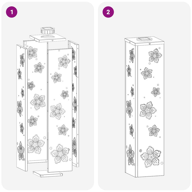 Casa si Gradina - Corpuri si surse de iluminat - Iluminat exterior - Felinare - Lumina LED Solara pentru Alei 2 pcs Otel Corten Otel Corten - Infinity.ro