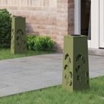 Casa si Gradina - Corpuri si surse de iluminat - Iluminat exterior - Felinare - Lumina LED Solara pentru Alei 2 pcs Verde masliniu - Infinity.ro