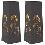 Casa si Gradina - Corpuri si surse de iluminat - Iluminat exterior - Felinare - Lumina LED Solara pentru Alei 2 pcs Negru Otel laminat la rece - Infinity.ro