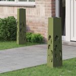 Casa si Gradina - Corpuri si surse de iluminat - Iluminat exterior - Felinare - Lumina LED Solara pentru Alei 2 pcs Verde masliniu - Infinity.ro