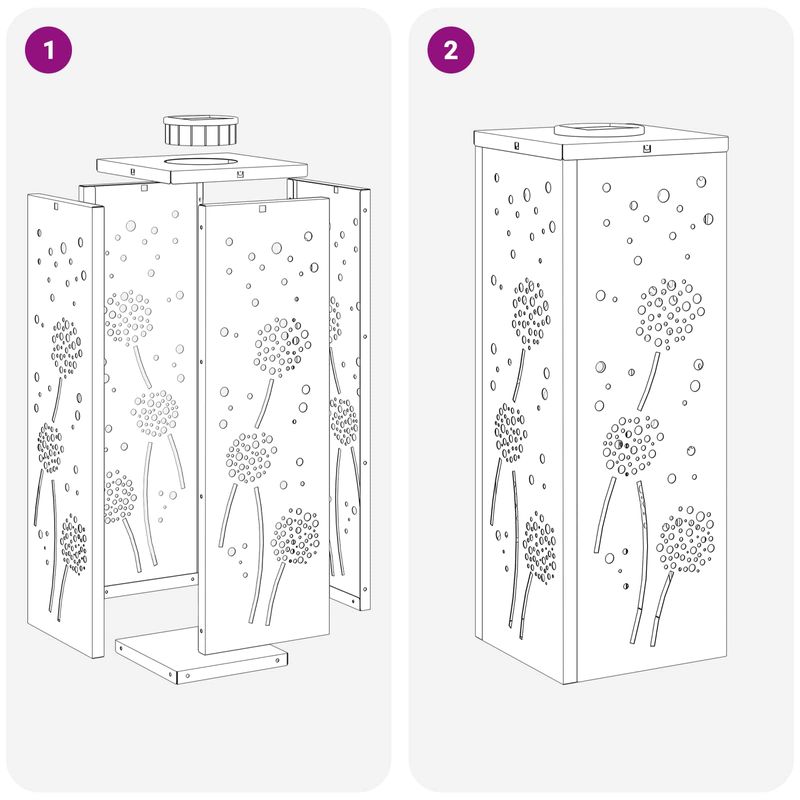 Casa si Gradina - Corpuri si surse de iluminat - Iluminat exterior - Felinare - Lumina LED Solara pentru Alei 2 pcs Otel Corten Otel Corten - Infinity.ro