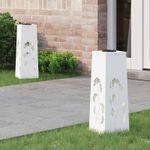 Casa si Gradina - Corpuri si surse de iluminat - Iluminat exterior - Felinare - Lumina LED Solara pentru Alei 2 pcs Alb Otel laminat la rece - Infinity.ro