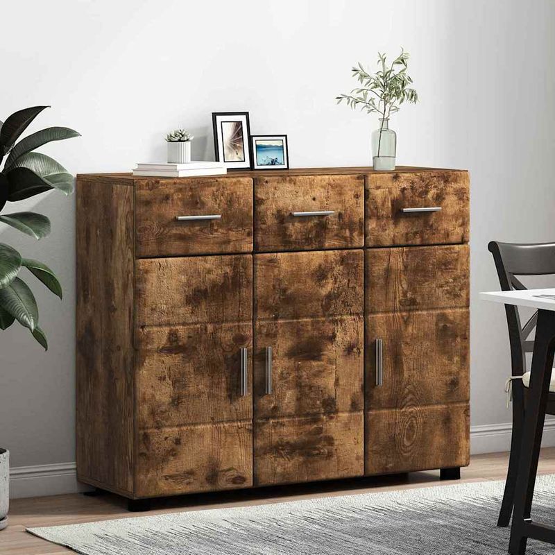Casa si Gradina - Mobilier - Seturi de mobilier - Seturi living - Bufet cu Raft Stejar fumuriu 88,5 x 30,5 x 73 cm Lemn compozit - Infinity.ro