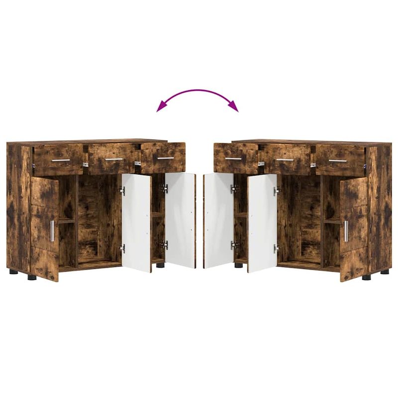 Casa si Gradina - Mobilier - Seturi de mobilier - Seturi living - Bufet cu Raft Stejar fumuriu 88,5 x 30,5 x 73 cm Lemn compozit - Infinity.ro